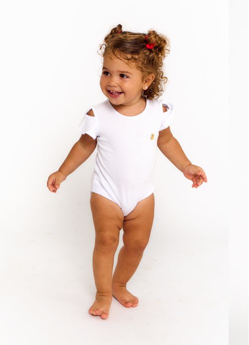 Body Infantil Bebê Menina Estampa Vizinhança Divertida – Tam. 3 a 18 meses – Branco