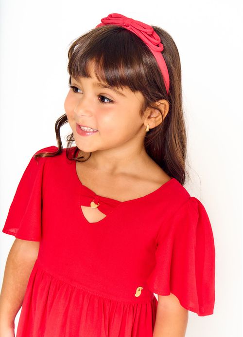 Arco Infantil para Cabelo Estampa Festas de Natal – Tam. U – Vermelho