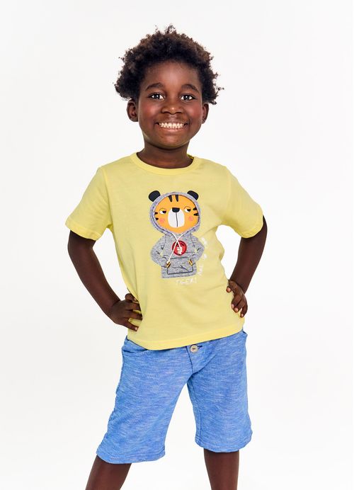 Camiseta Infantil Menino Estampa Tigrinho  - Tam. 2 a 12 anos - Cores