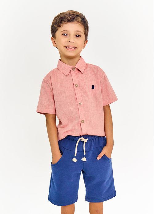 Camisa Infantil Menino Estampa Básica - Tam. 2 a 12 anos - Tomate