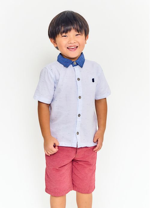 Camisa Infantil Menino Estampa Básica - Tam. 2 a 12 anos - Branco