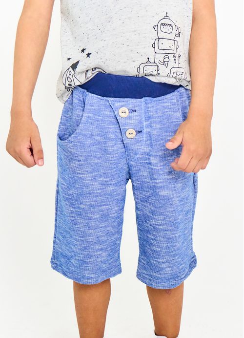 Bermuda Infantil Menino Estampa Casual - Tam. 2 a 12 anos - Azul