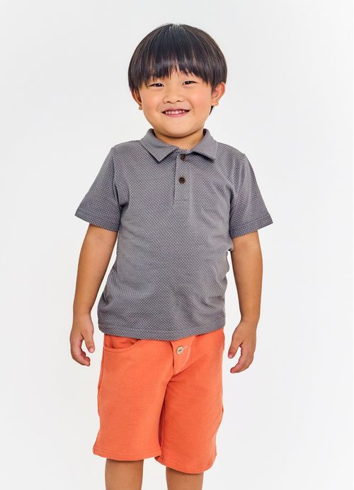 Bermuda Infantil Menino Estampa Casual - Tam. 2 a 12 anos - Laranja