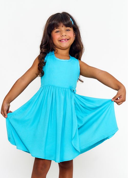 Vestido Infantil Estampa Elegante - Tam. 2 a 12 anos - Anis