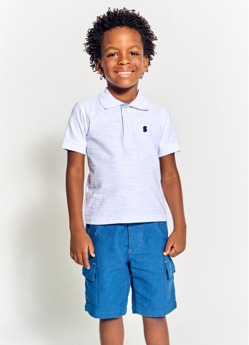 Polo Infantil Menino Basiquinho – Tam. 2 a 12 anos – Branco