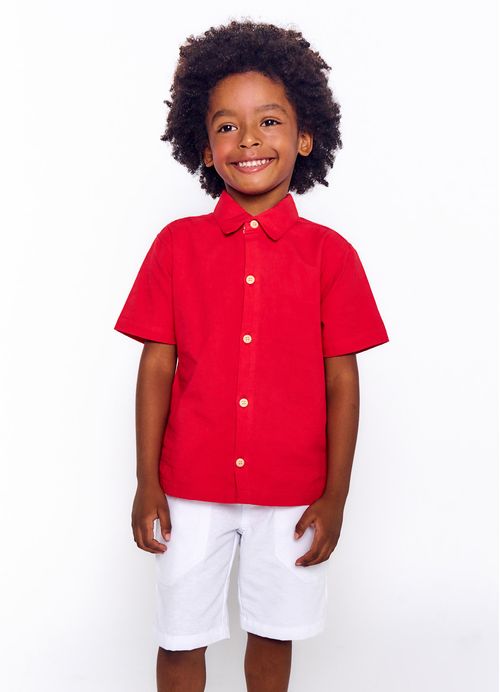 Camisa Infantil Menino Estampa Festa de Final de Ano – Tam. 2 a 12 anos – Vermelho