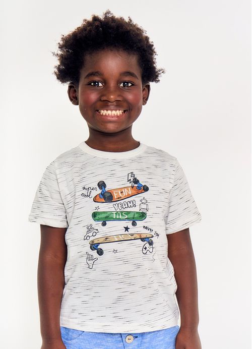 Camiseta Infantil Menino Estampa Cool  - Tam. 2 a 12 anos - Cores