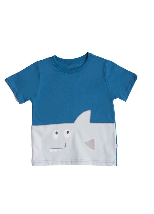 Camiseta Infantil Menino Estampa Tubarão - Tam. 2 a 12 anos -
