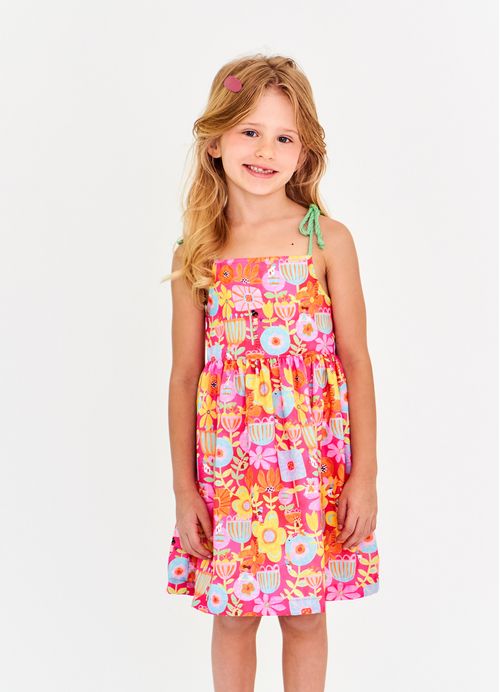 Vestido Infantil Estampa Eu Amo Frutinhas – Tam. 2 a 12 anos – Cereja