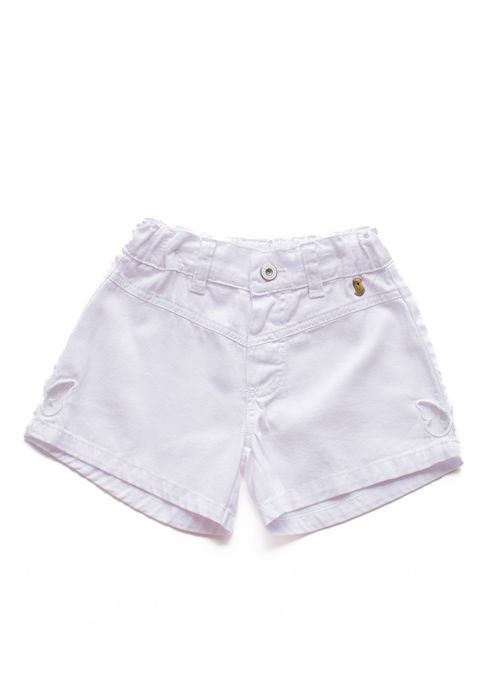 Short Infantil  Menina Estampa Borbojardim - Tam. 2 a 12 anos - Branco