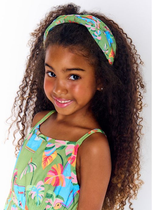 Arco Infantil para Cabelo Estampa Dia de Férias - Tam. U - Verde