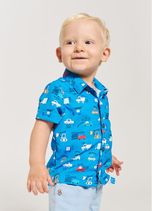 Camisa Bebê Menino Estampa Velozes – Tam. 3 a 18 meses - Azul