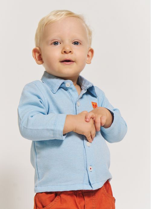 Camisa Menino Bebê Estampa Senhor Raposo – Tam. 3 a 18 meses – Azul