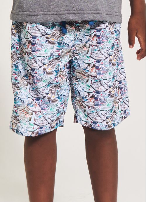Bermuda Menino Estampa Tênis Legal –  Off White