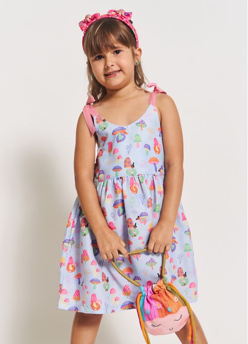 Bolsa Menina Estampa Flower Power – Tam. U – Laranja, Verde e Rosa