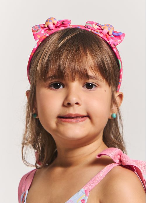 Arco para Cabelo Estampa Eu e Minha BFF – Tam. U – Cereja
