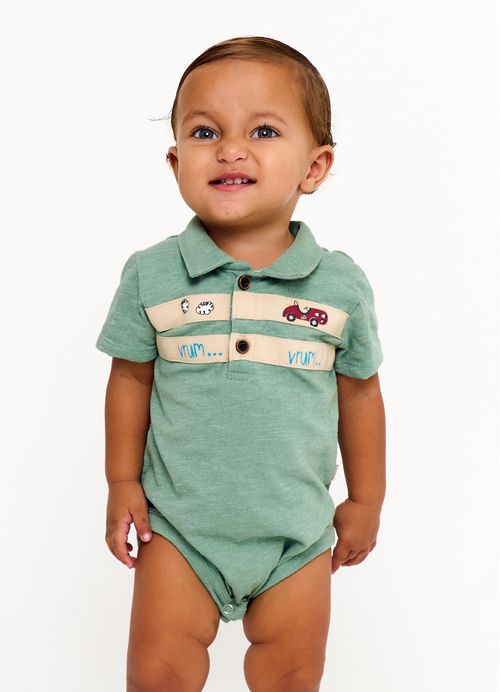 Body Infantil Menino Estampa Corrida Radical - Tam. 3 a 18 meses - Verde