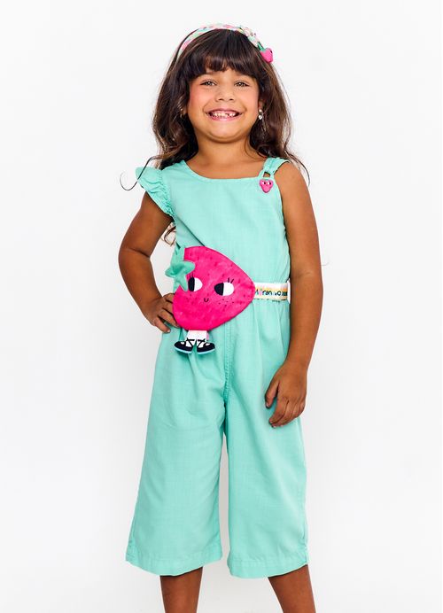 Pochete Infantil Menina Estampa Doce de Moranguinho - Tam. U - Off White