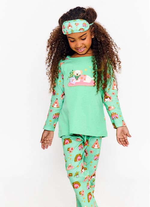 Pijama Infantil Menina Estampa Noite das Patinhas - Tam. 2 a 10 anos - Kiwi