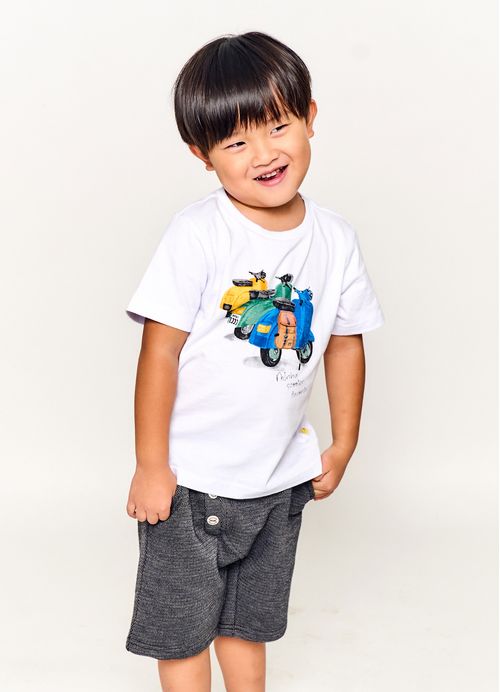 Camiseta Infantil Menino Estampa Com Estilo - Tam. 2 a 12 anos - Branco