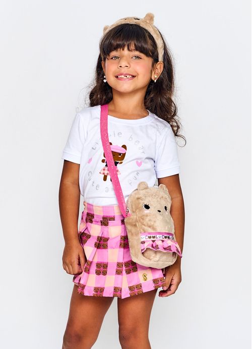 Bolsa Infantil Estampa Ursinhos Fofinhos - Tam. U - Bege