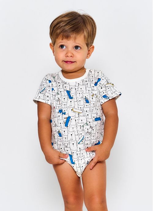Body Infantil Bebê Menino Estampa Skateboard - Tam. 3 a 18 meses - Branco