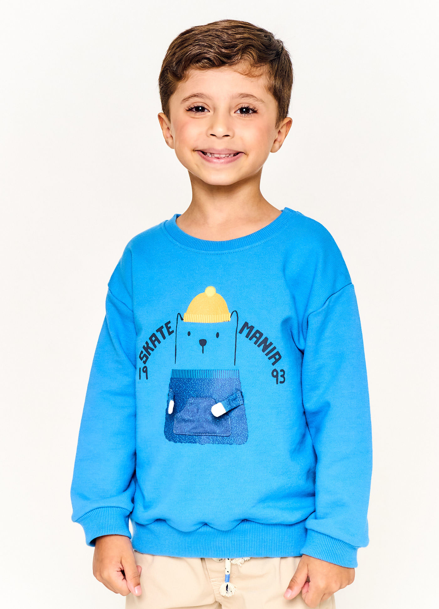 Casaco Infantil Menino Estampa Skateboard a 12 anos