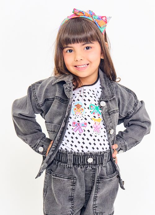 Jaqueta Infantil Menina Amigas Fashionistas - Preta