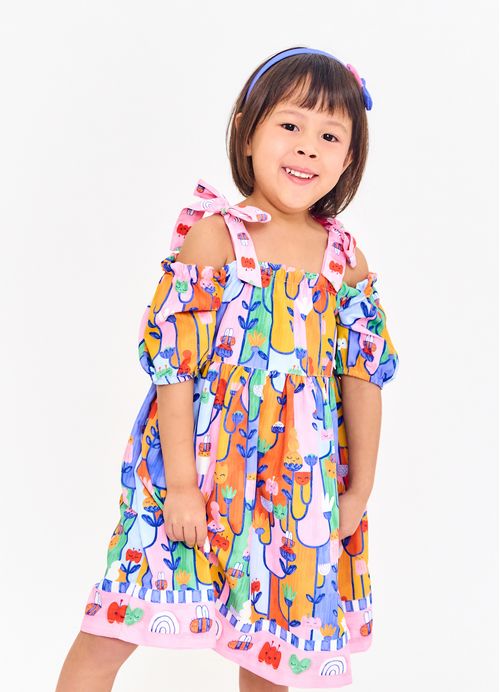Vestido Infantil Estampa Color Flor