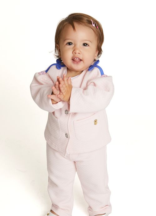 Casaco Infantil Bebê Menina Estampa Color Flor - Rosa