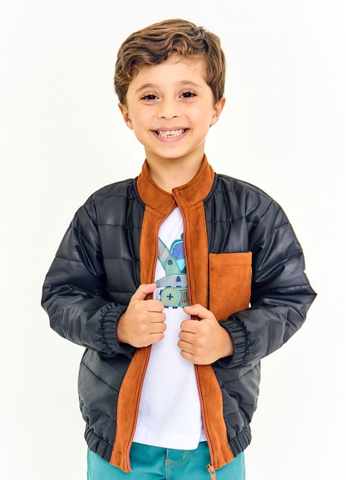 Casaco Infantil Menino Ao Trabalho - Preto