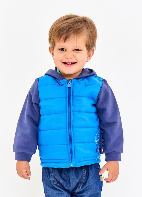 Casaco Infantil Menino Dinos pelo Mundo - Azul