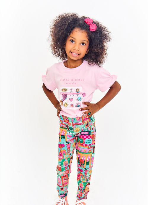 Legging Infantil Estampa Meu Mundinho