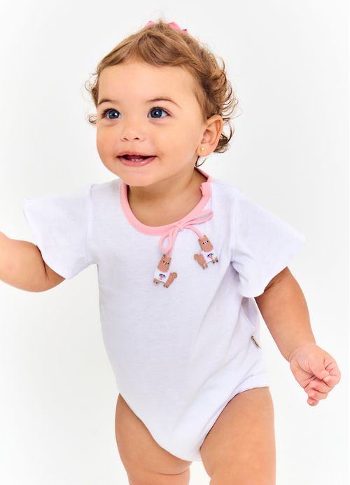 Body Infantil Menina Lhamacórnio - Branco
