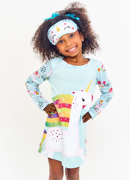 Camisola Infantil Estampa Unicórnio Mágico - Azul