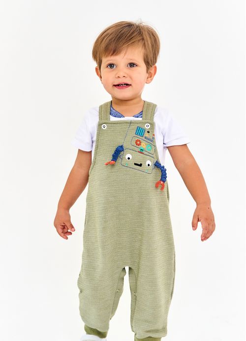 Jardineira Infantil Menino Estampa Robofriend