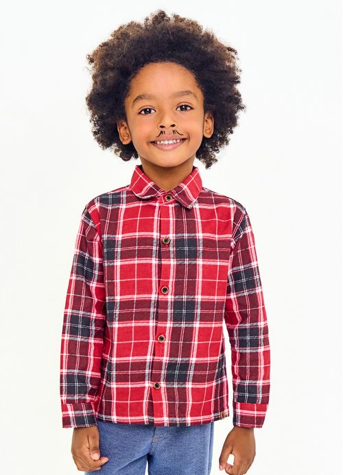 Camisa Xadrez Infantil Menino Segura Peão