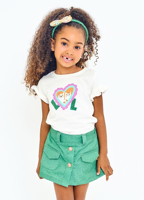 Blusa Infantil Menina Estampa Pop Print - Branca