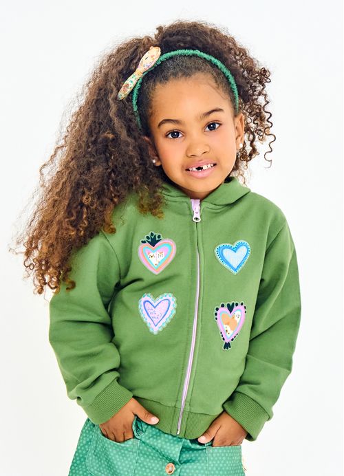 Casaco Infantil Menina Pop Print - Verde