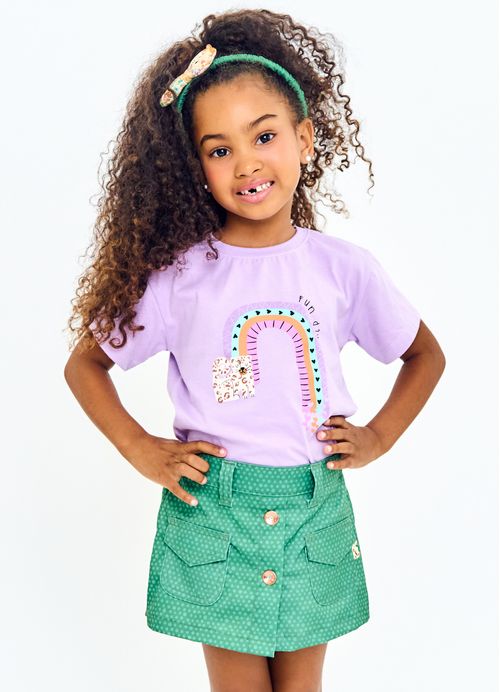 Short Saia Infantil Pop Print - Verde