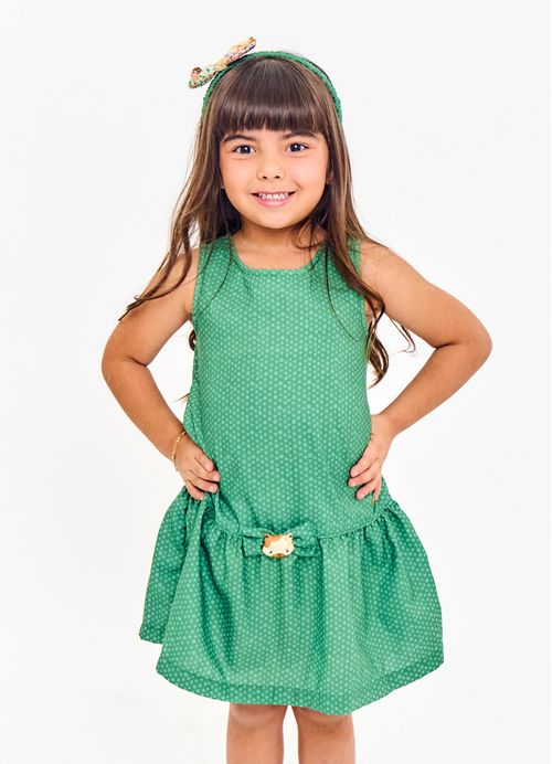 Vestido Infantil Pop Print - Verde