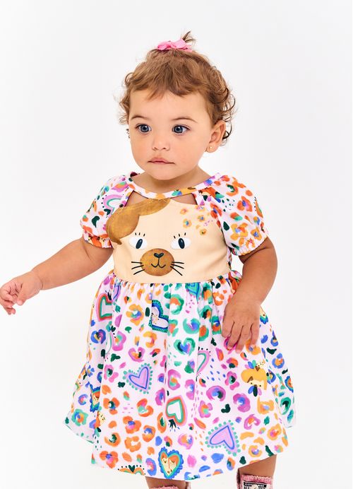 Vestido e Calcinha Infantil Estampa Pop Print