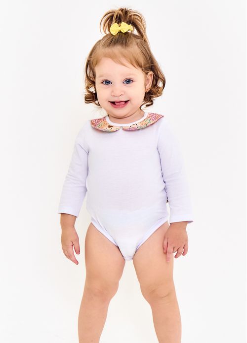 Body Infantil Menina Pop Print - Branco