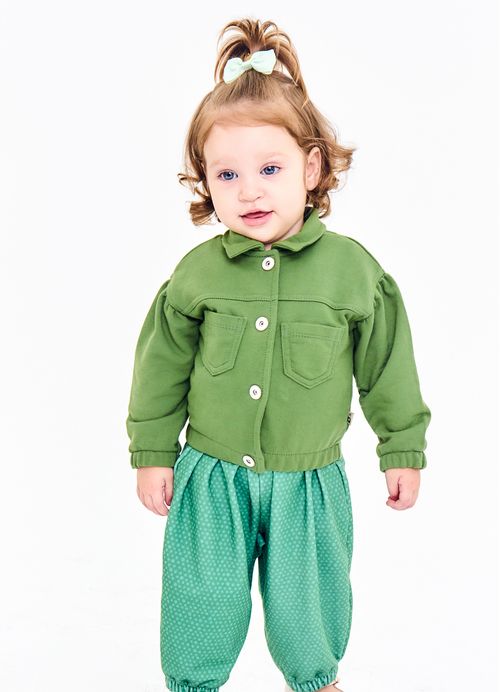 Jaqueta Infantil Menina Pop Print - Verde
