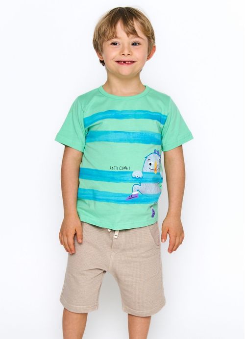 Camiseta Infantil Menino Estampa Meu Amigo Pé Grande - Verde