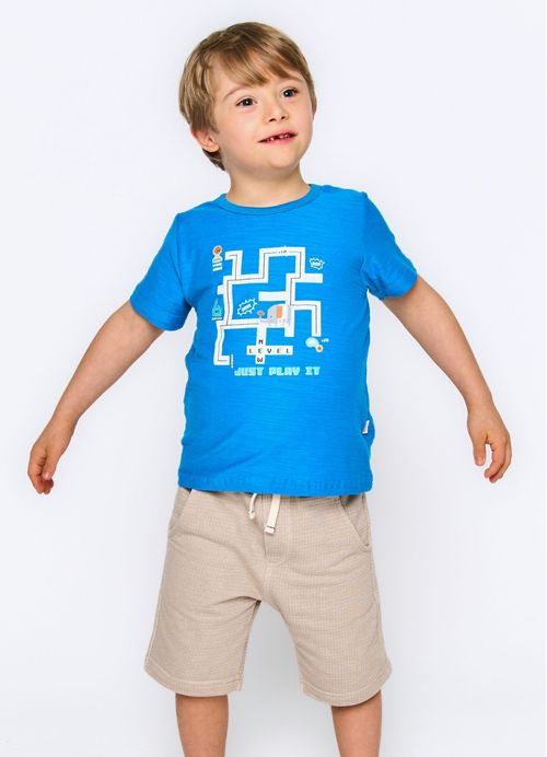Camiseta Infantil Menino Estampa New Level - Azul