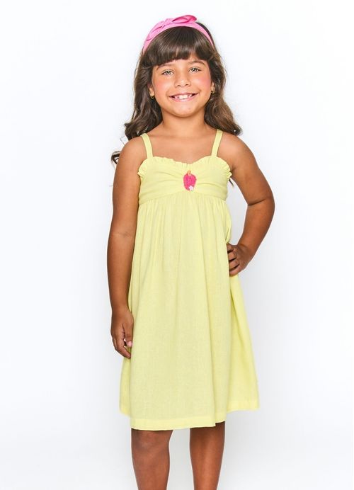 Vestido Infantil Casual - Amarelo