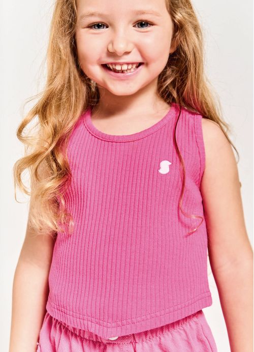 Cropped Infantil Menina Basiquinho – Pink