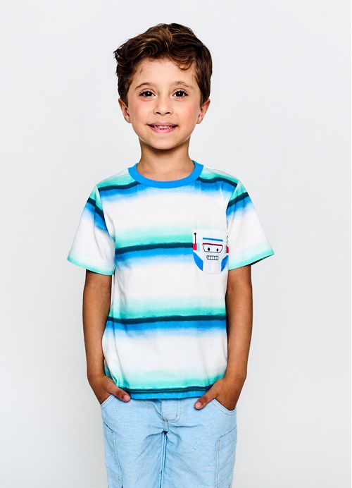 Camiseta Infantil Menino Outro Nível - Listras