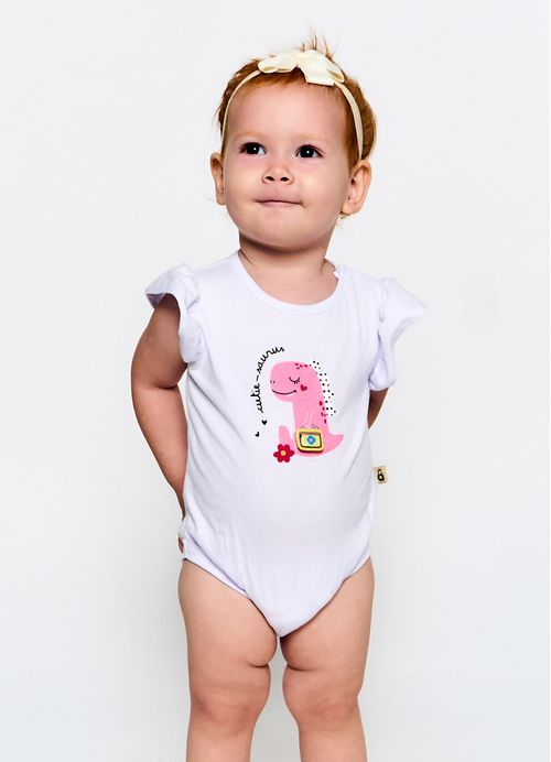 Body Infantil Menina Bosque dos Dinos -  Branco